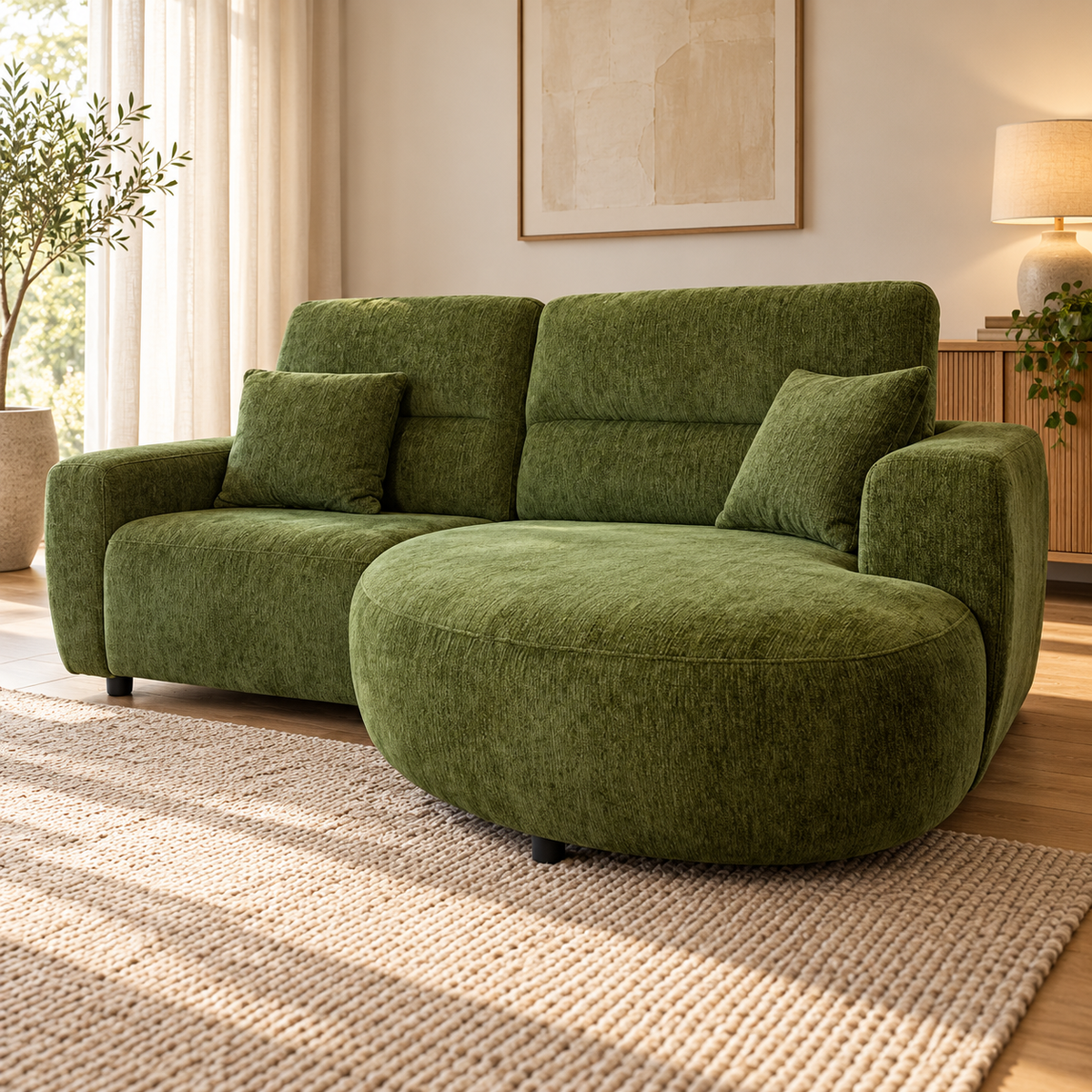 Denver Green Electric Recliner Right Hand