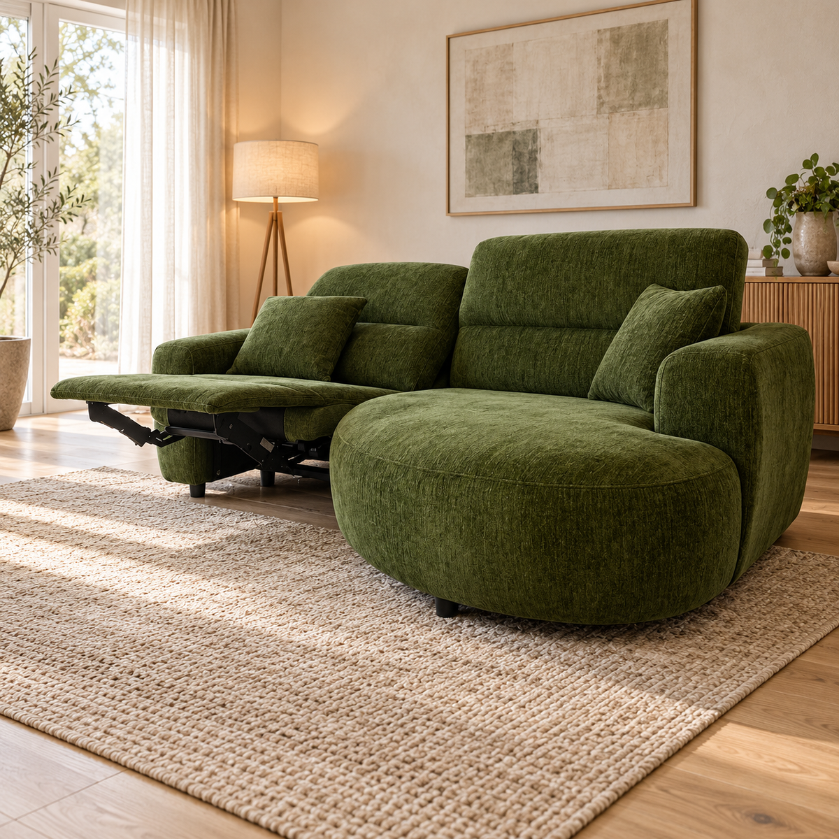 Denver Green Electric Recliner Right Hand