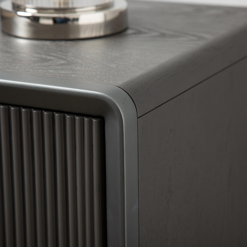 Amelie Smoke Grey Elm 2 Drawer Cabinet