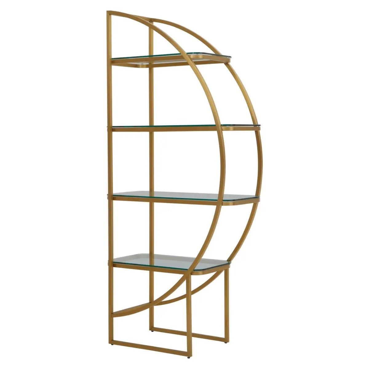Vogue Right Half Moon Shelf Unit Gold