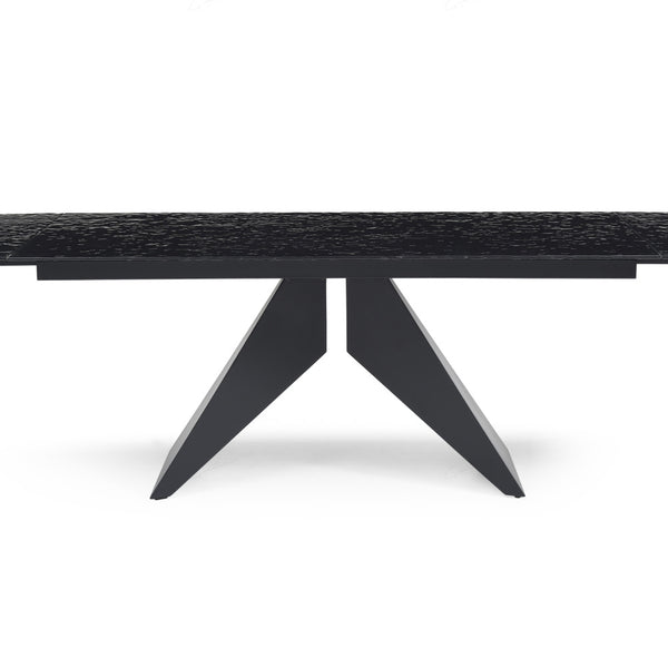 Silux Black Glass Extendable Table