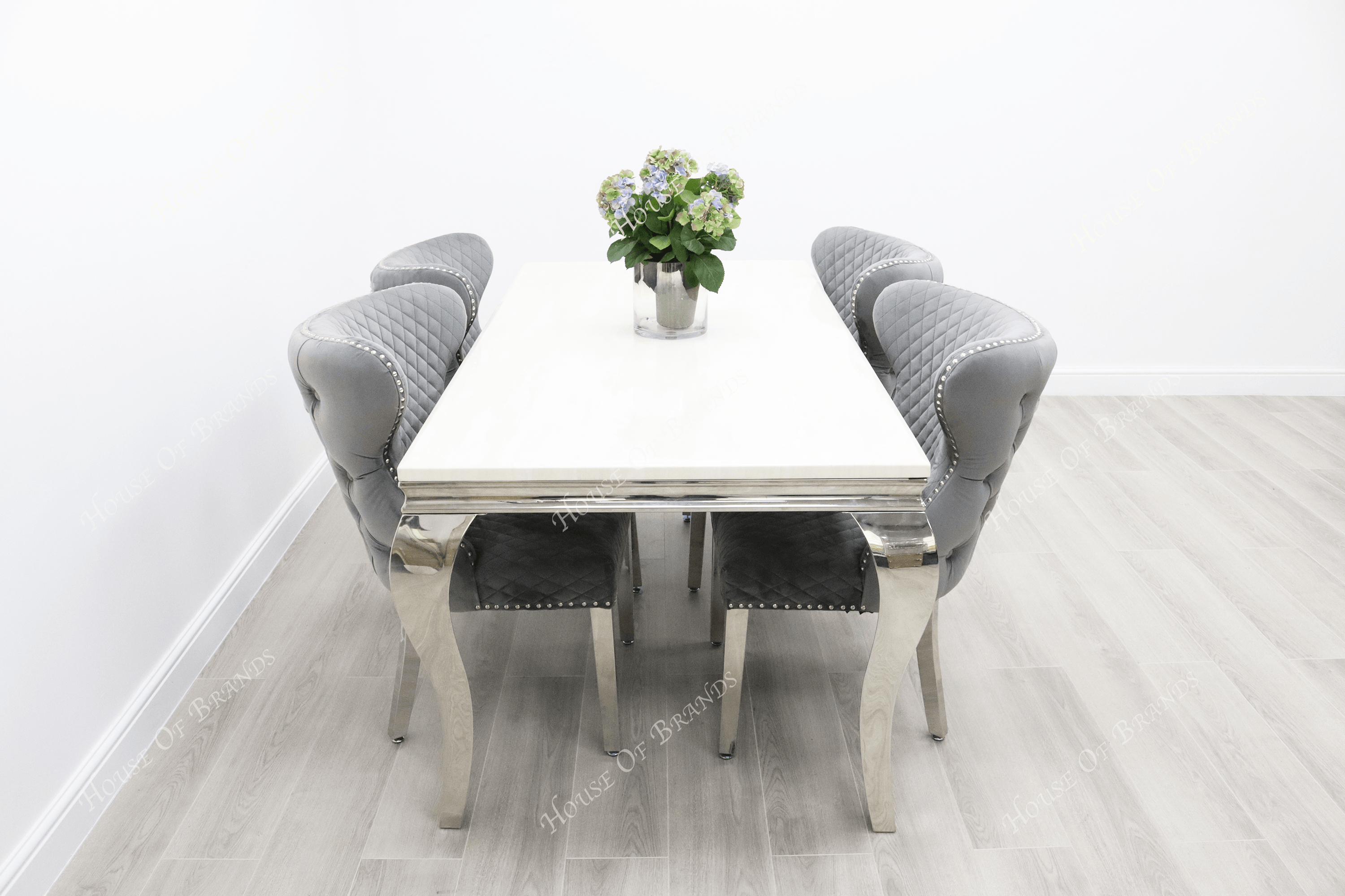 1.8m Rome Table & 4 Valencia Chairs - House Of Brands