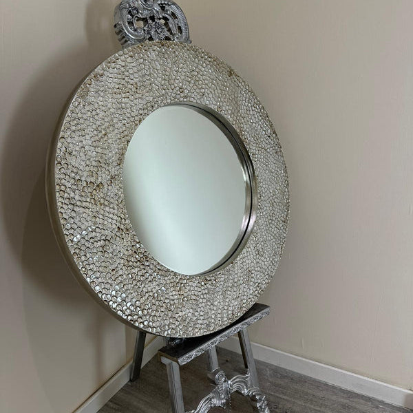 Roma Round Mirror Champagne