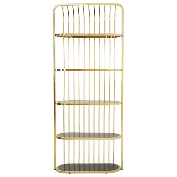 Horizon Gold Finish Cage Design Bookshelf