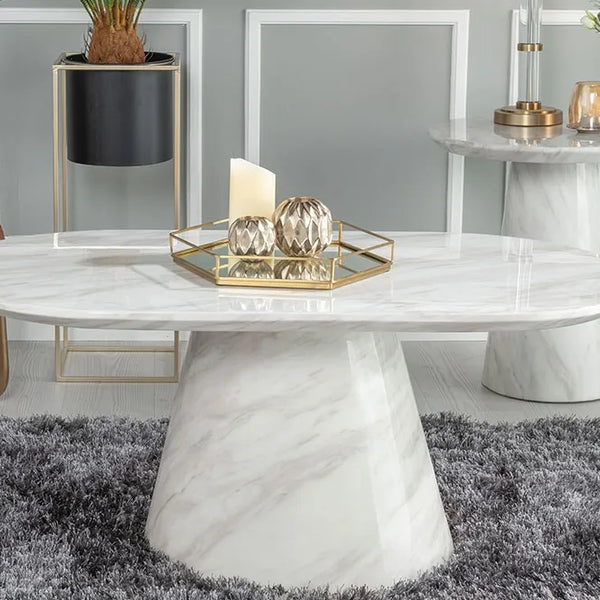 Carrera White Marble Coffee Table