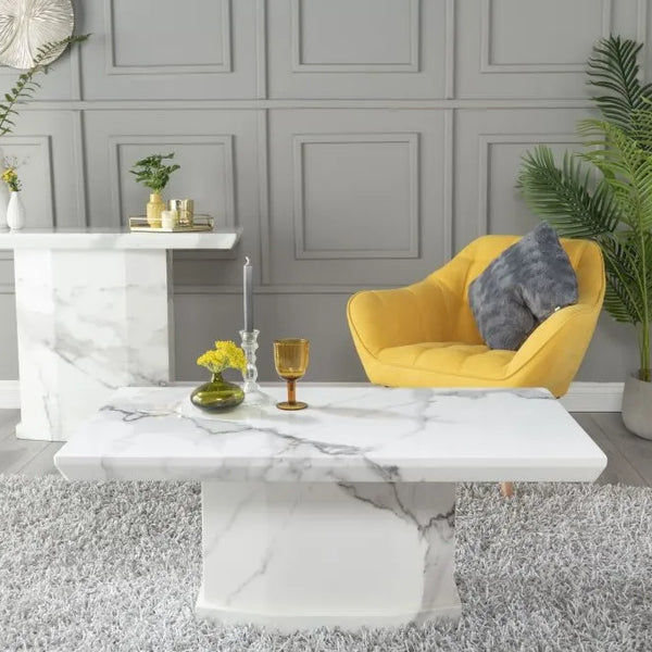 Naples White Marble Coffee Table