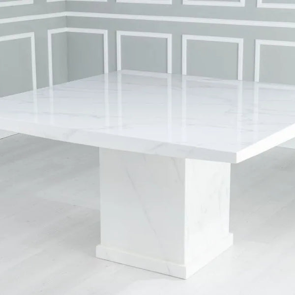 Turin White Marble Dining Table