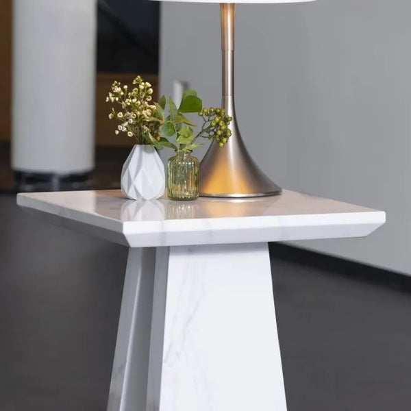 Mila Marble Side Table White