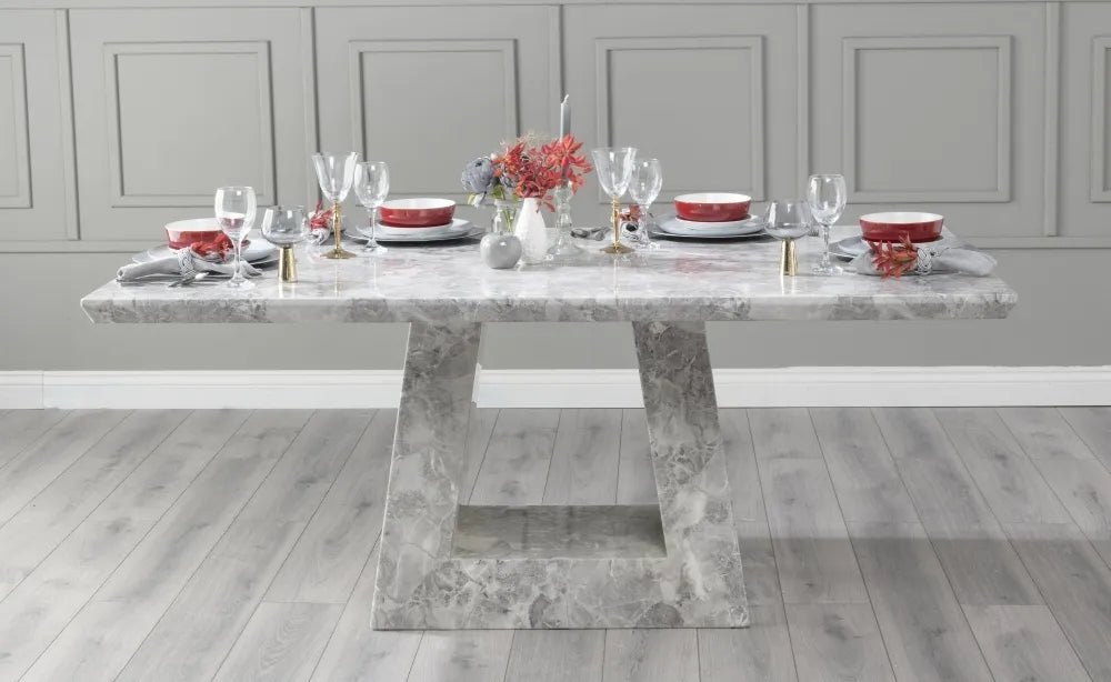 Milan Grey Marble Dining Table
