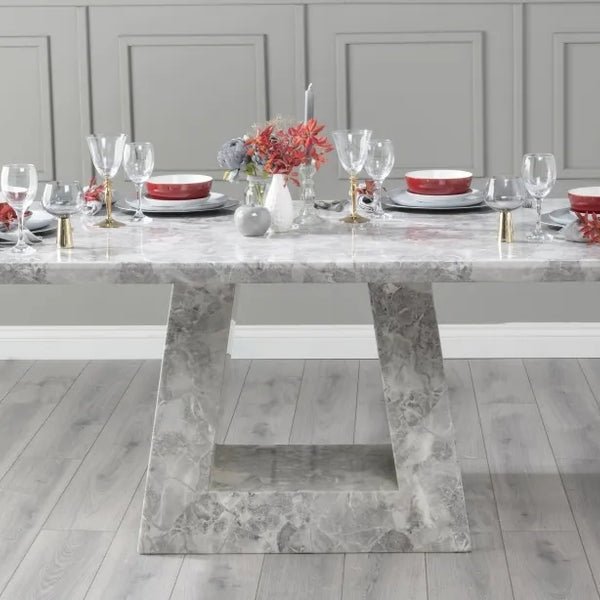 Milan Grey Marble Dining Table