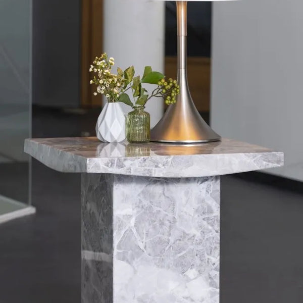 Turin Marble Lamp Table Grey