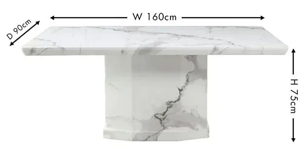 Naples White Marble Dining Table