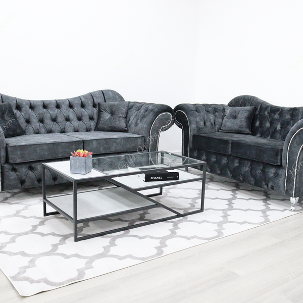 Estelle Marble Velvet Sofa