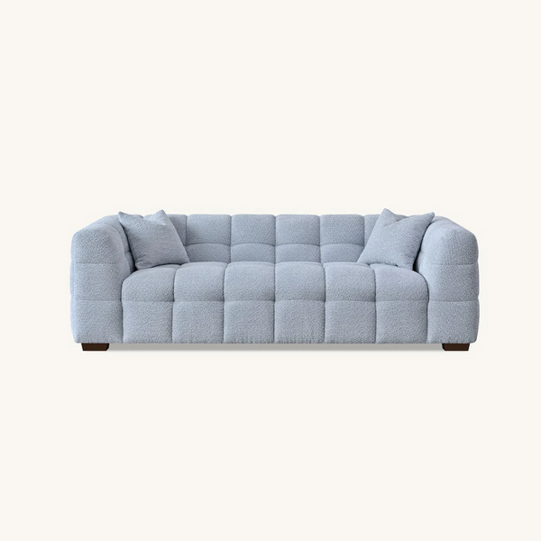 3 Seater Aluxo Tribeca Sofa Range In Pearl Boucle Fabric
