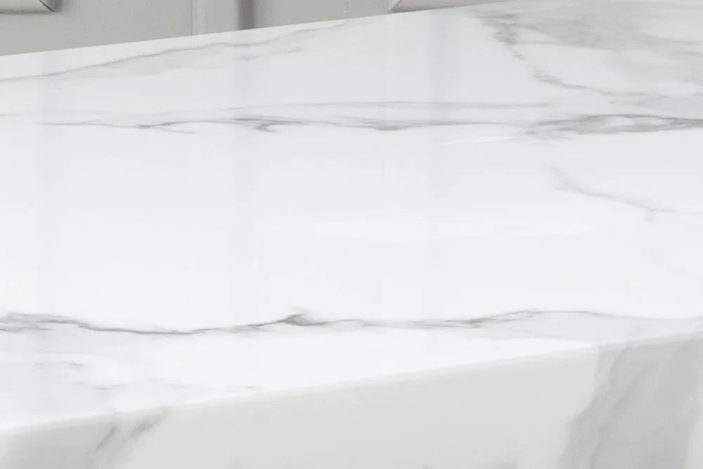 Madrid White Marble & Black High Gloss Dining Table
