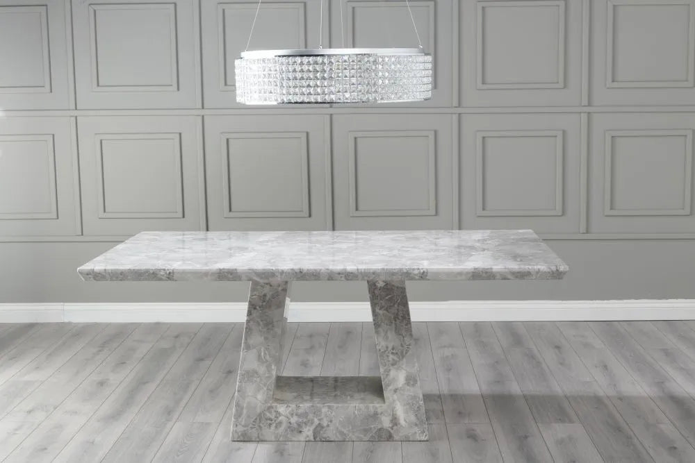 Milan Grey Marble Dining Table - Main Image