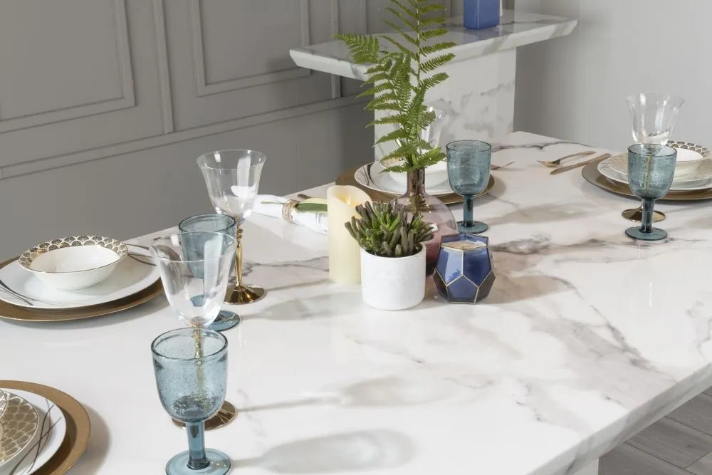 Naples White Marble Dining Table
