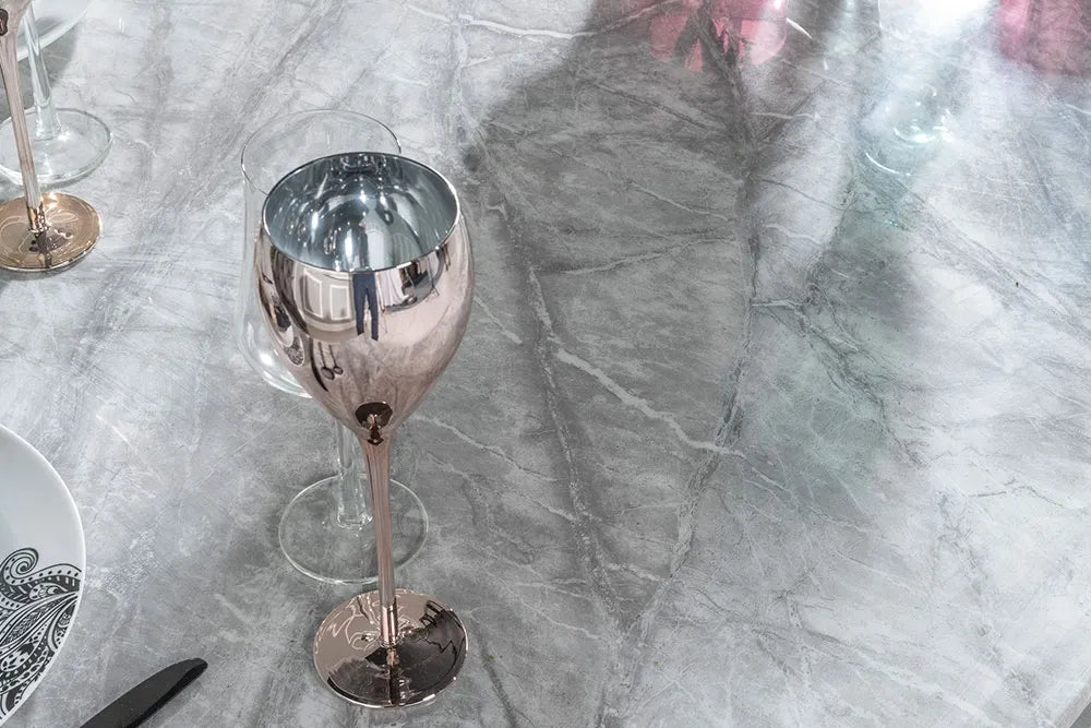 220cm Vortex Grey Marble Dining Table