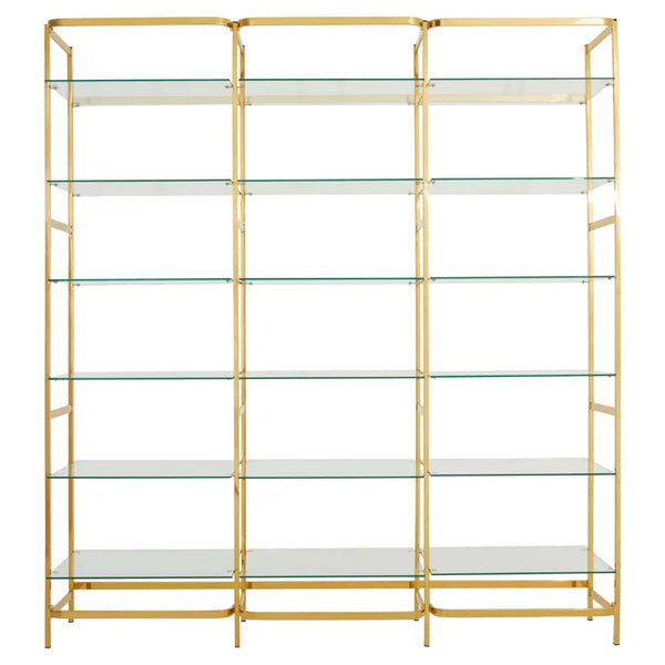 Horizon Bookshelf With Clear Glass Tiers