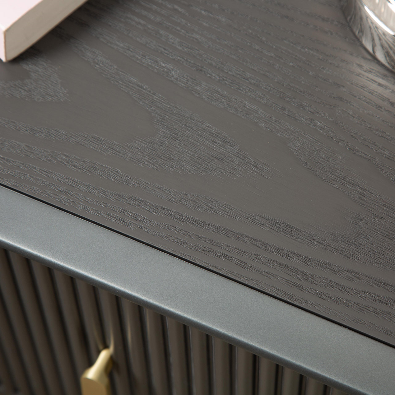 Amelie Smoke Grey Elm 2 Drawer Cabinet