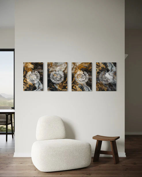 4 Quls Marble Abstract Canvas Set of 4