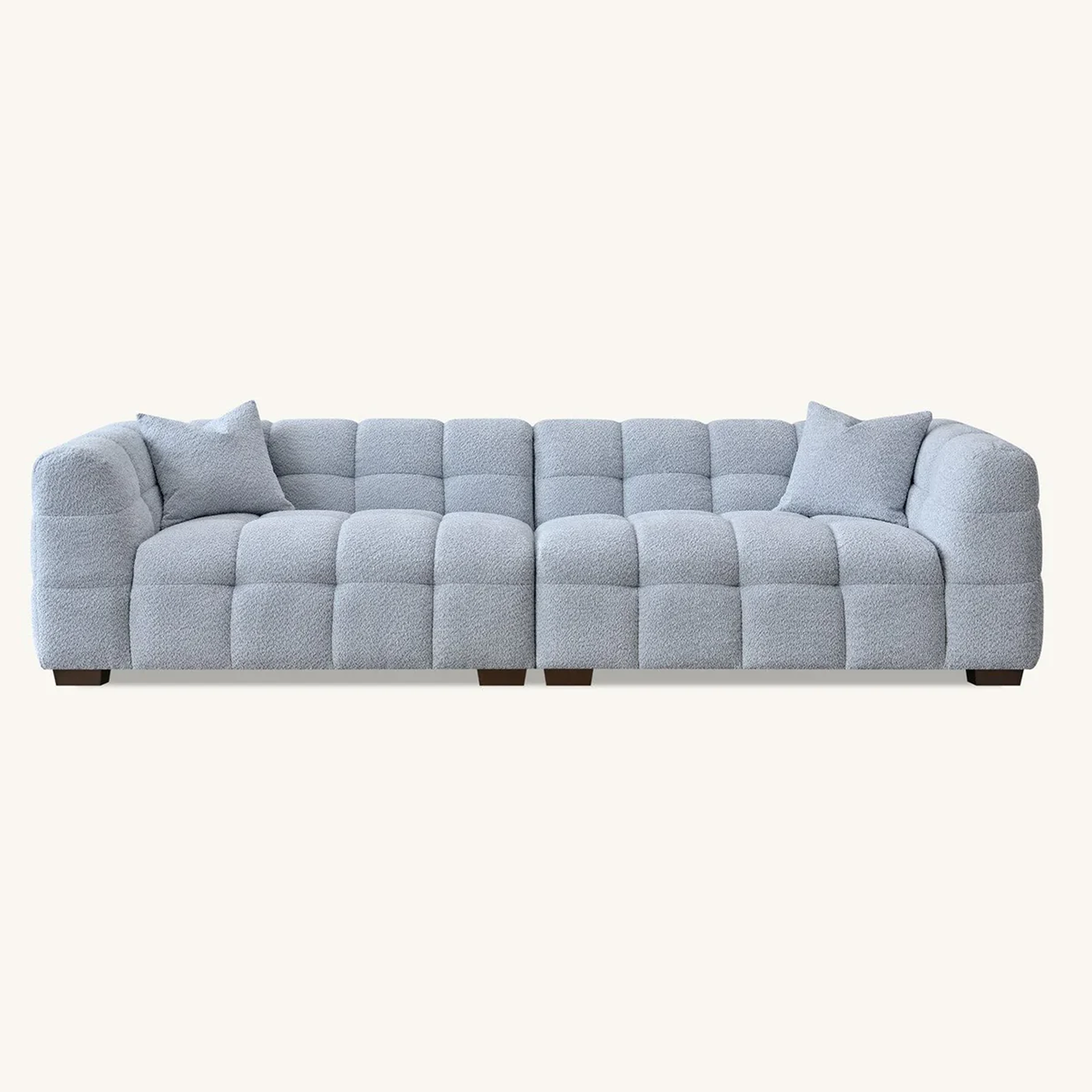 4 Seater Aluxo Tribeca Sofa Range In Pearl Boucle Fabric