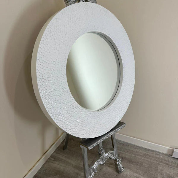 Roma Round Mirror White
