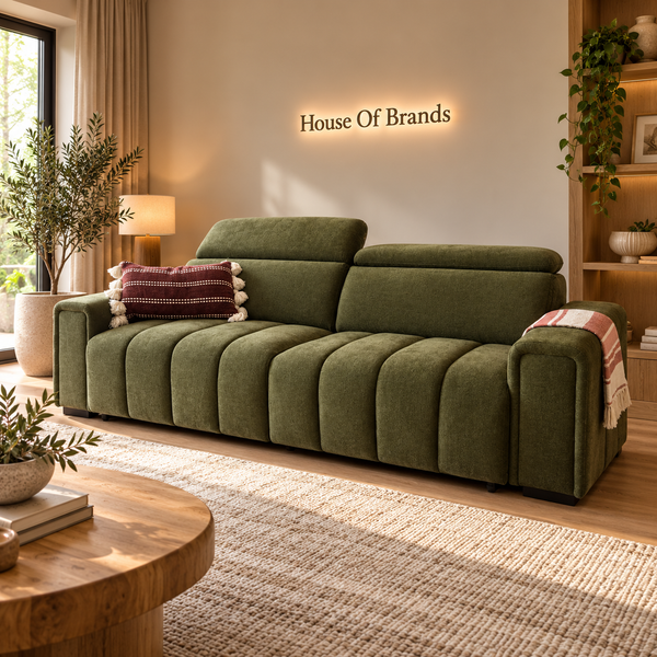 April Green Electric Sofa Bed 3 Seater