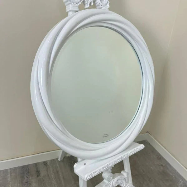 Twine Mirror Round White