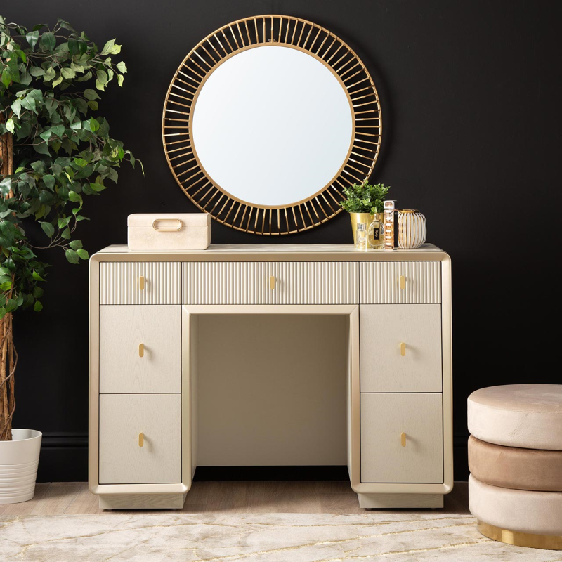 Amelie Cream Elm 7 Drawer Dressing Table
