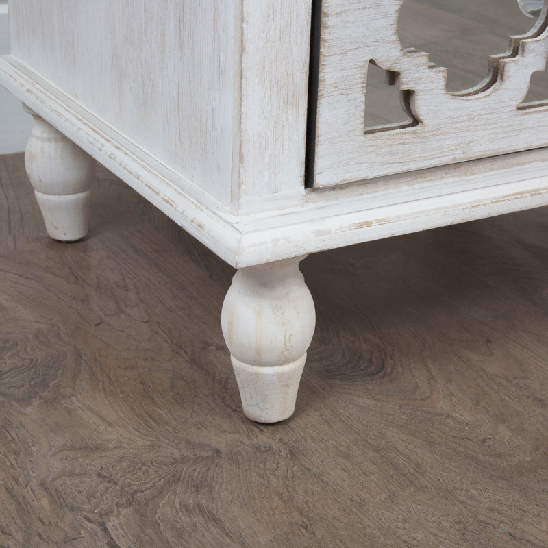 Hampton Beach 2 Drawer Cabinet Washed Ash And Mirror