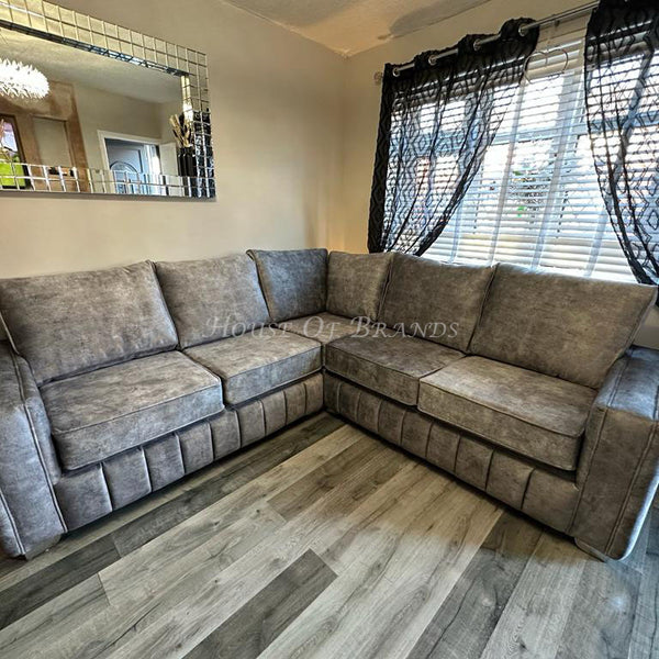 Beverly Marble Velvet Corner Sofa