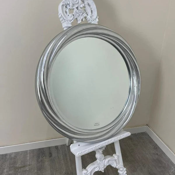 Twine Mirror Round Chrome
