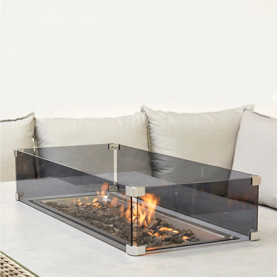 Asha Outdoor Corner Rising Dining Set With Firepit And Ice Bucket