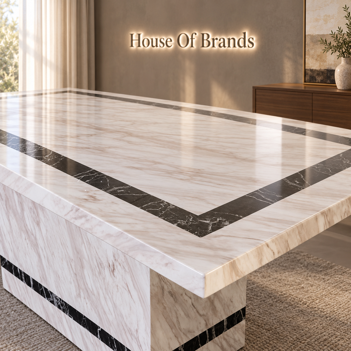 Arzano Cream Marble Dining Table