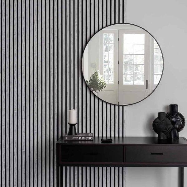 Acoustic Slatted Wall Panels – White Marble Finish (Pack of 4 – 240 x 60cm)