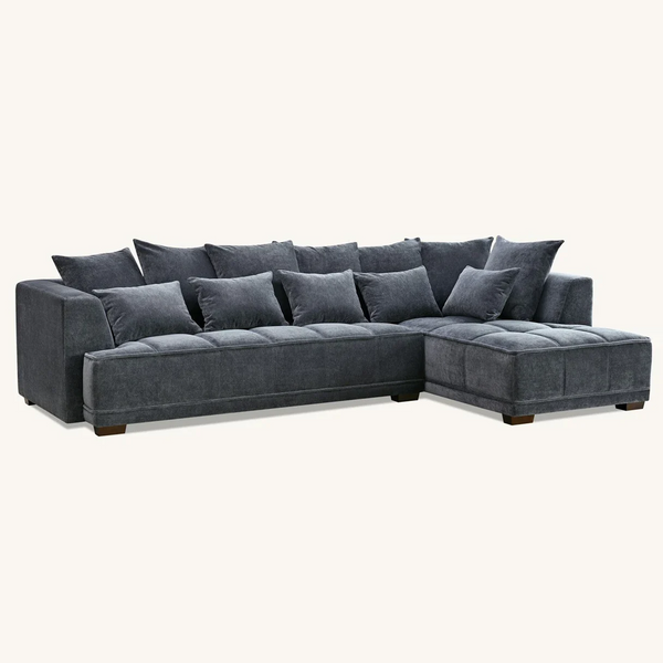 Aluxo Gramercy Corner Group In Steel Velvet