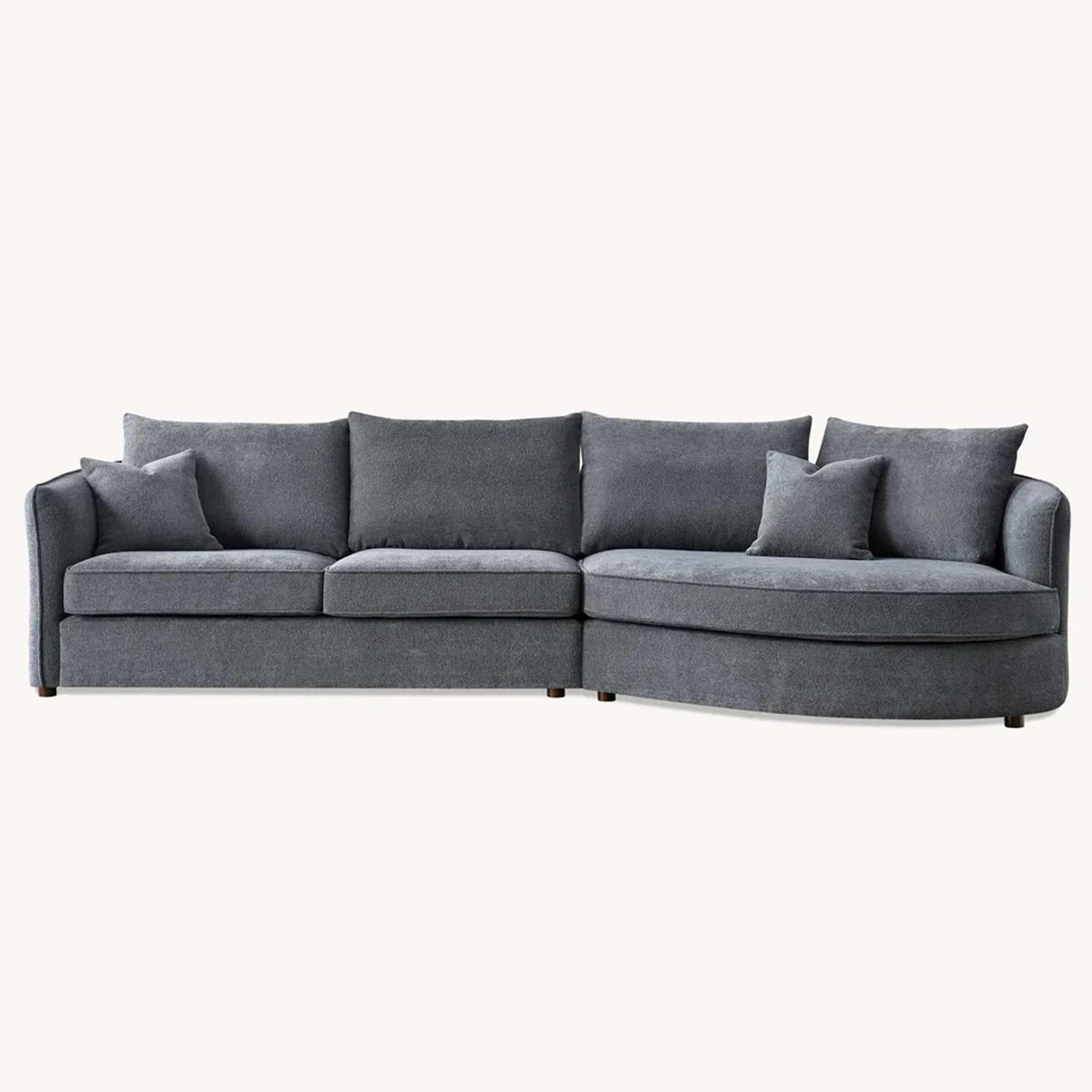 Aluxo Rubin Corner Chaise In Charcoal Boucle