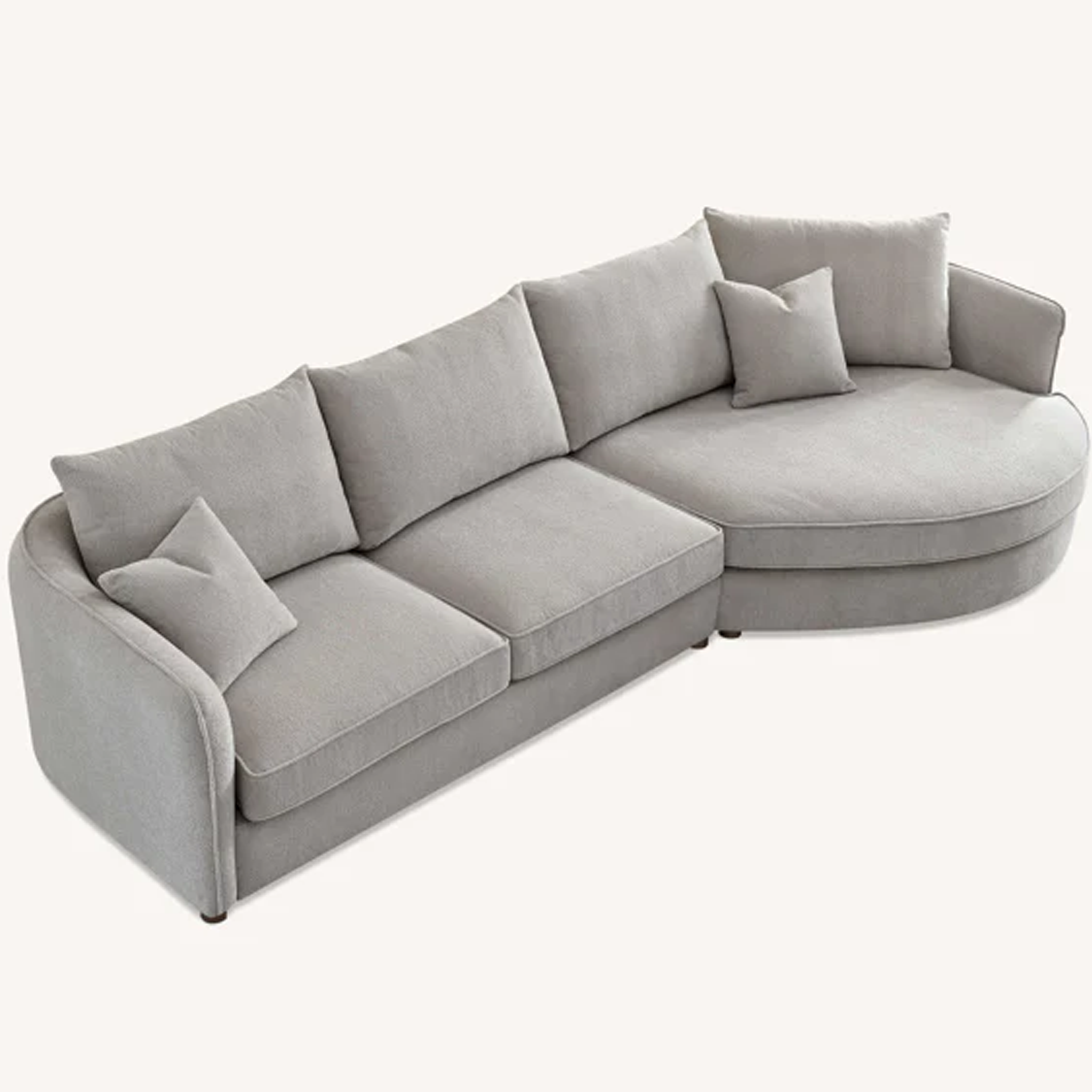 Aluxo Rubin Corner Chaise In Pebble Boucle