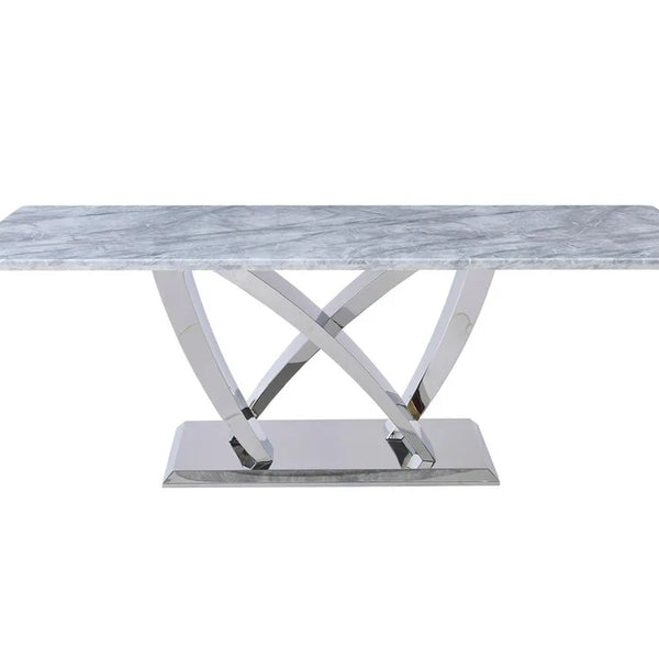 Amara 160cm Grey Marble Dining Table