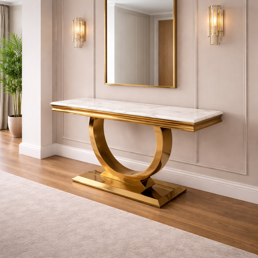 Arianna Gold Console Table
