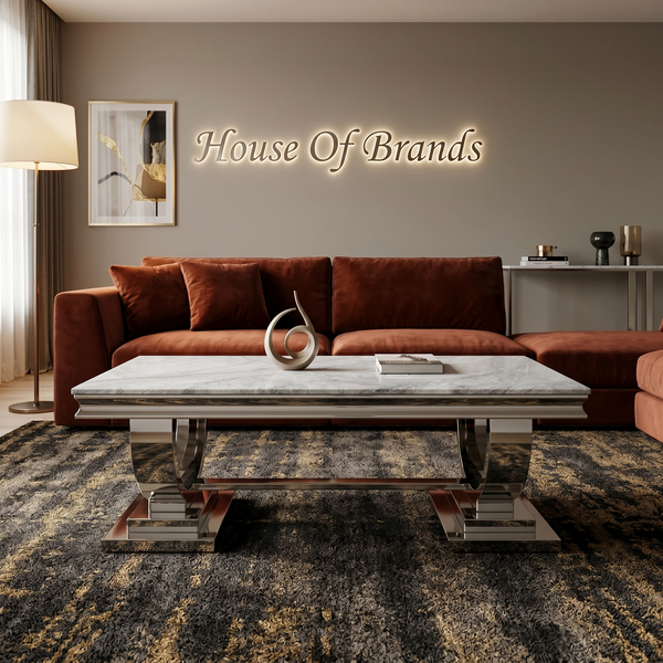 Arianna Chrome Marble Coffee Table
