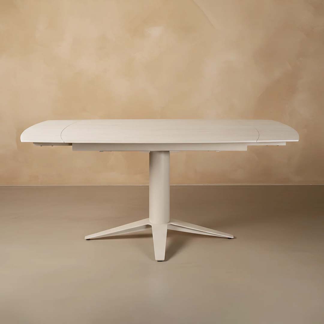 Astra Extendable Travertine-Effect Ceramic Dining Table – 127–177cm