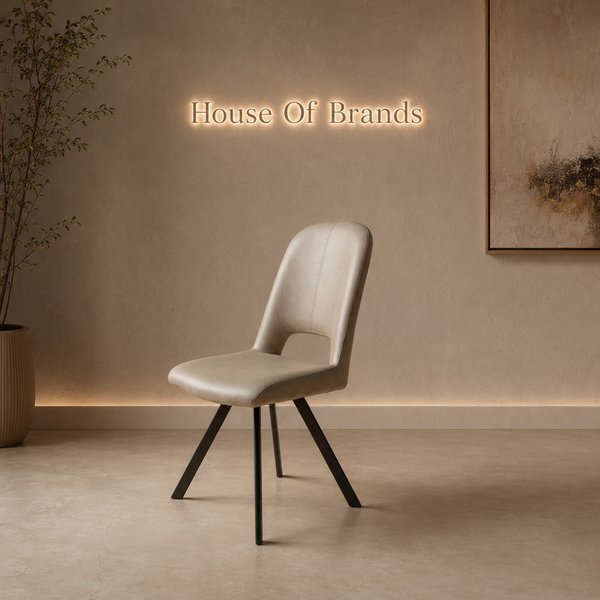 Athena Vintage Beige PU Swivel Dining Chair