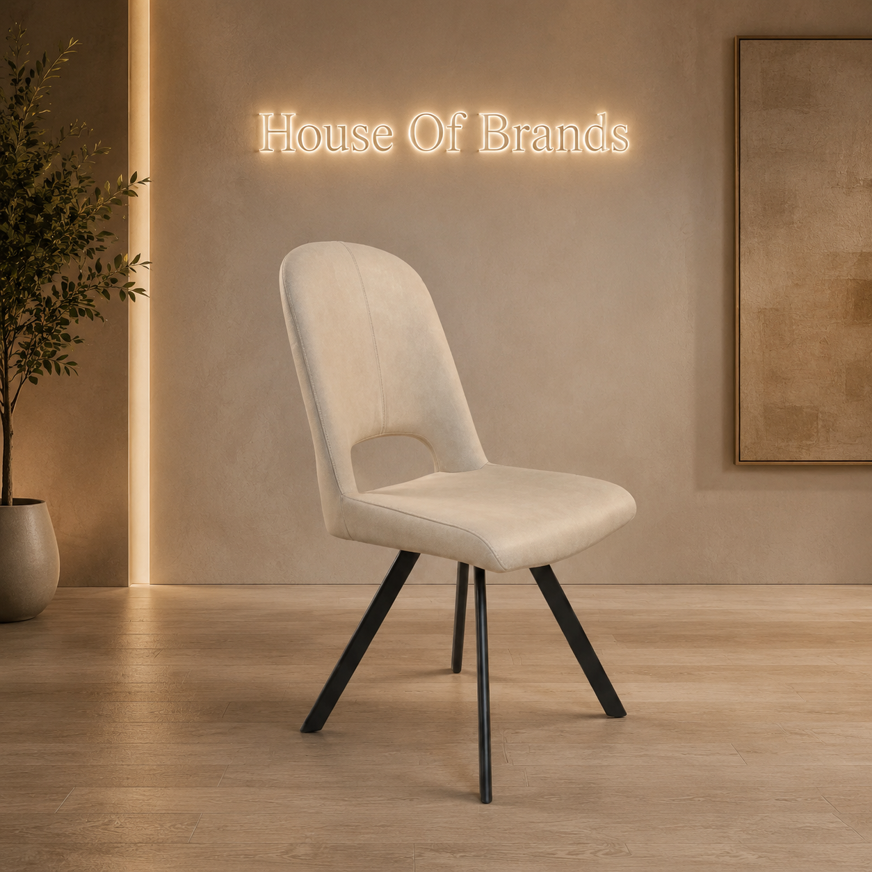 Athena Vintage Beige PU Swivel Dining Chair