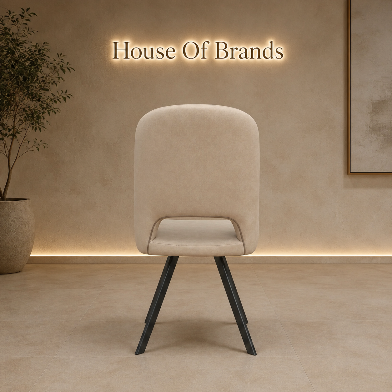 Athena Vintage Beige PU Swivel Dining Chair