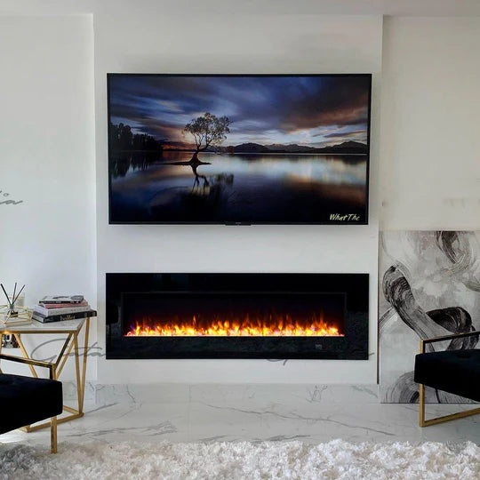 Aurora Black Wall Mounted 10 Colour LED Electric Fire With Remote