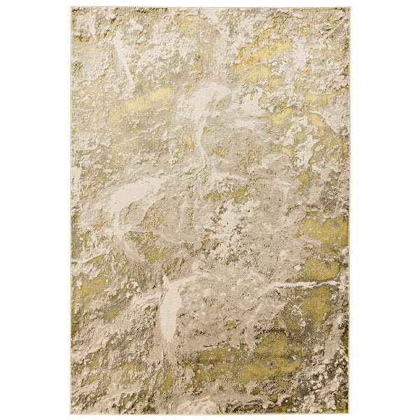 Aurora Lustre AU06 Marble Rug in Gold Yellow
