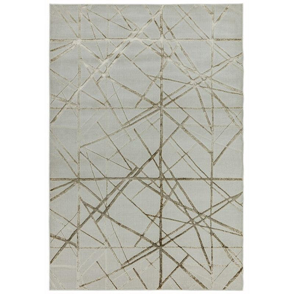 Aurora Mica AU13 Geometric Rug in Metallic Beige Gold