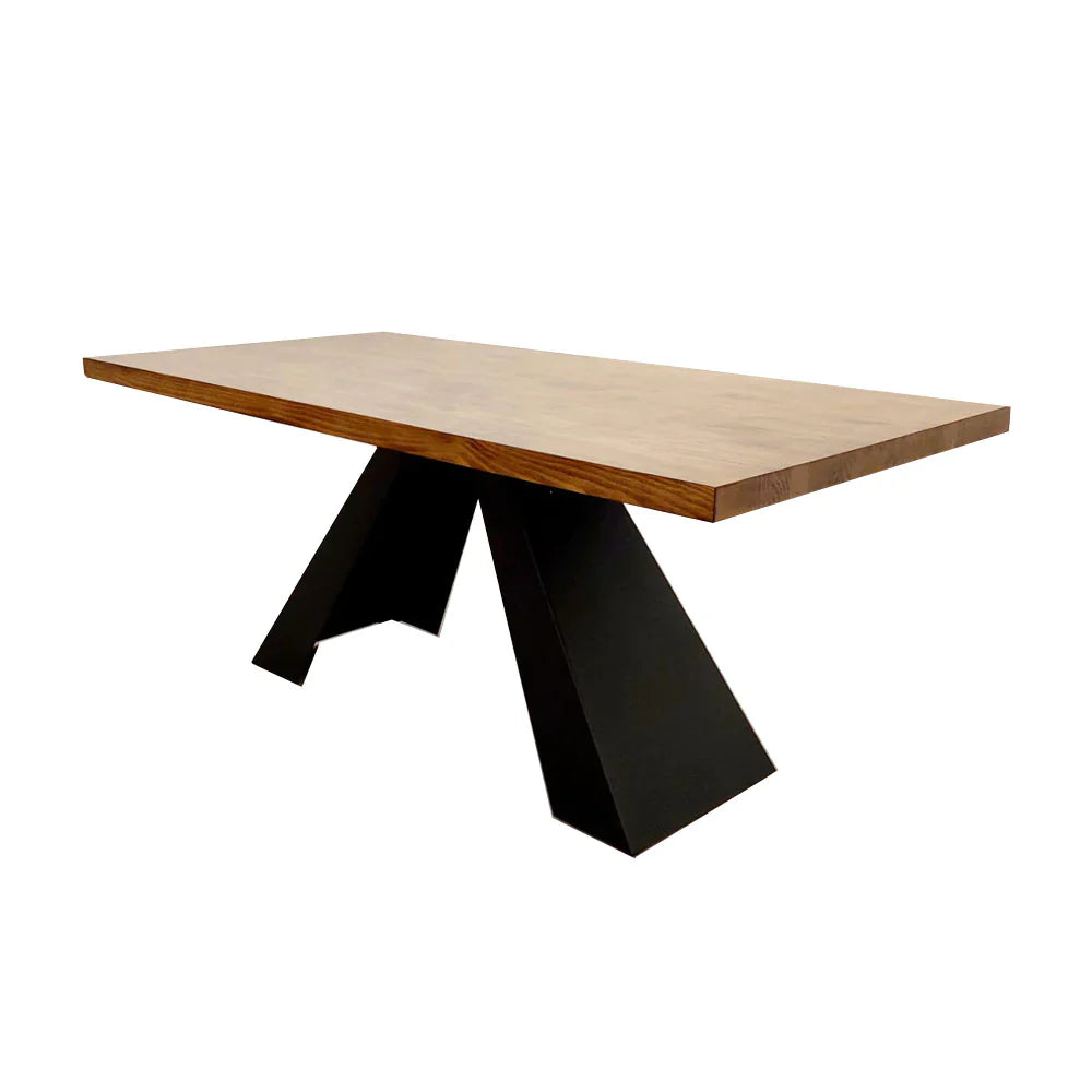 Axel 180cm Solid Wood Dining Table with Matt Black Metal Legs